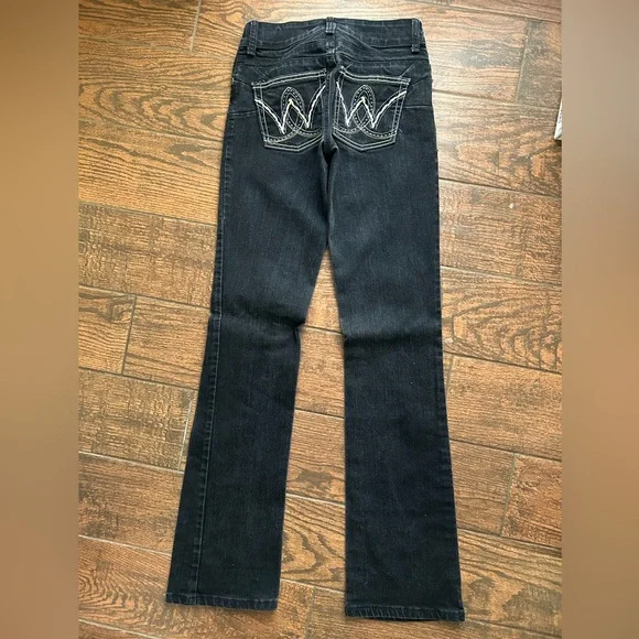 Wrangler Woman Bootcut Jeans Black Washed Size 0x34 - Picture 2 of 5